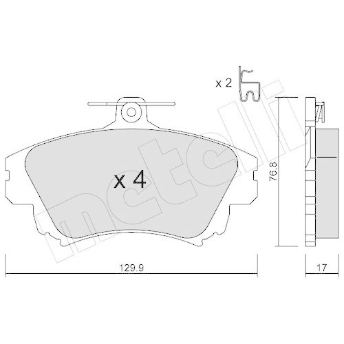Brake Pad Set Disc Brake Metelli 22-0286-0 for Mitsubishi Volvo Smart Front Axle