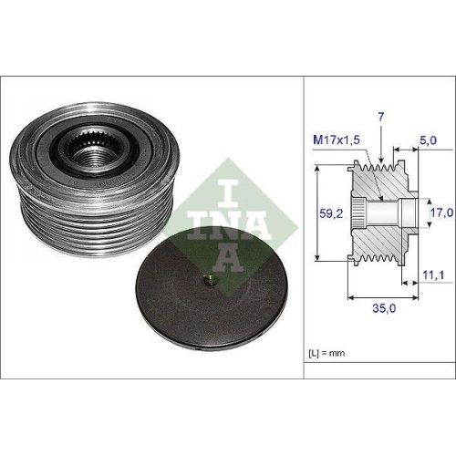 Generatorfreilauf Ina 535 0087 10 für Ford Nissan