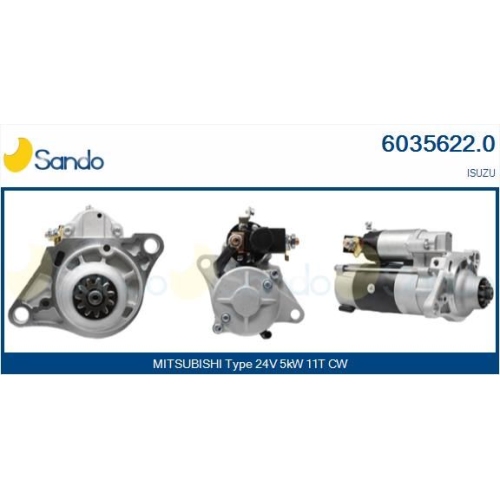 Starter Sando 6035622.0 f&uuml;r Isuzu Mitsubishi Hitachi