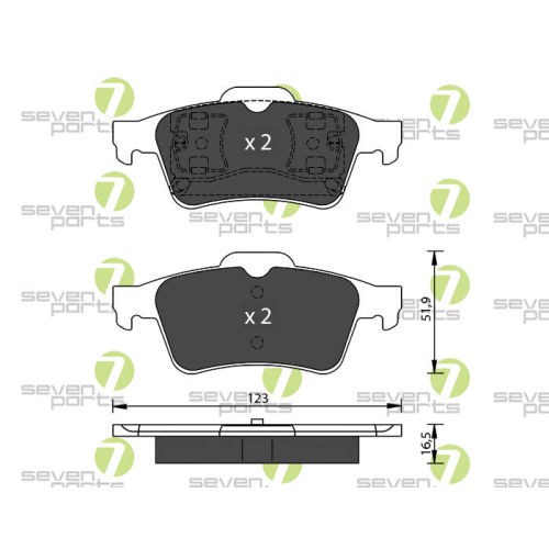 Bremsbelagsatz Scheibenbremse 7 Seven Parts SVP23290 f&uuml;r Ford Nissan Opel Saab