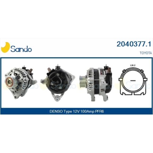 Generator Sando 2040377.1 für Toyota