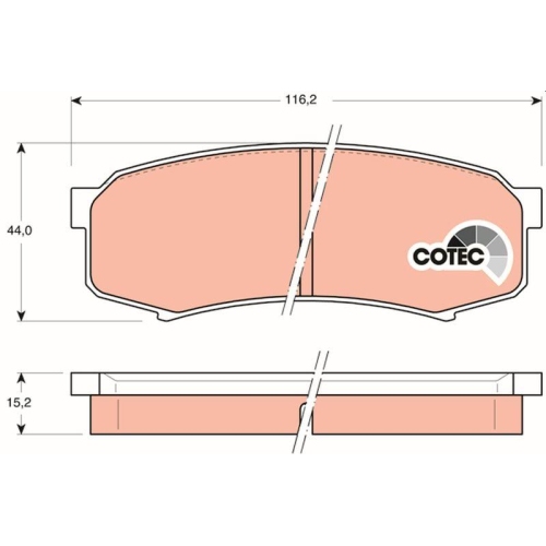 Bremsbelagsatz Scheibenbremse Trw GDB1182 Cotec f&uuml;r Toyota Baw Toyota (faw)