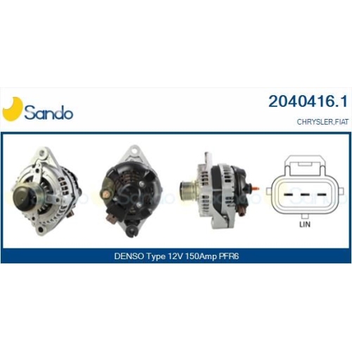 Generator Sando 2040416.1 f&uuml;r Chrysler Fiat