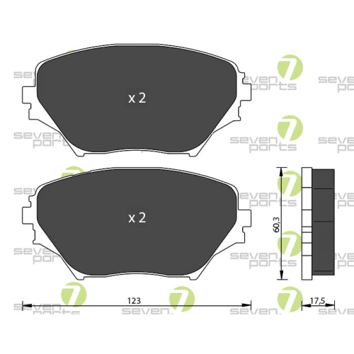 Bremsbelagsatz Scheibenbremse 7 Seven Parts SVP21770 f&uuml;r Lexus Toyota