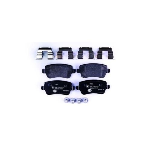 Bremsbelagsatz Scheibenbremse Hella 8DB 355 012-411 f&uuml;r Fiat Ferrari Hinterachse