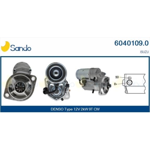 Starter Sando 6040109.0 für Isuzu Daewoo Iseki