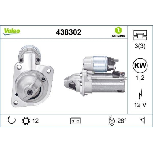 Starter Valeo 438302 Valeo Origins New Oe Technologie f&uuml;r Ford Volvo
