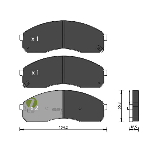 Bremsbelagsatz Scheibenbremse 7 Seven Parts SVP21820 f&uuml;r Kia 1. Vorderachse