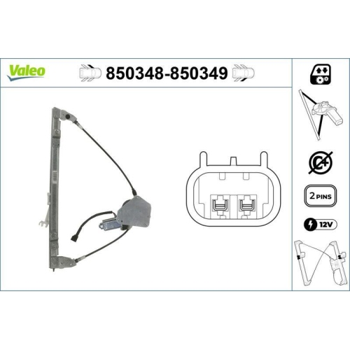Fensterheber Valeo 850348 f&uuml;r Renault Vorne Links