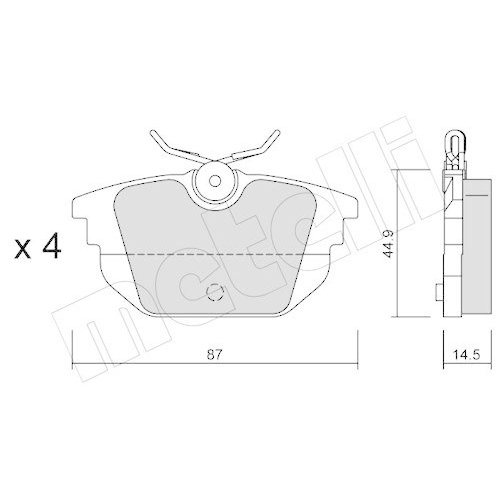 Bremsbelagsatz Scheibenbremse Metelli 22-0299-0 f&uuml;r Alfa Romeo Fiat Lancia