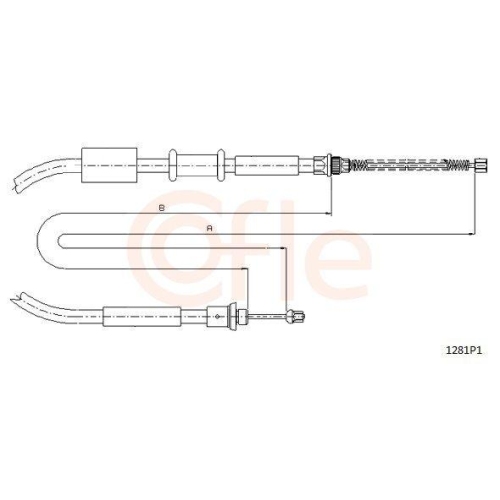 Seilzug Feststellbremse Cofle 1281P1 f&uuml;r Fiat Hinten Rechts