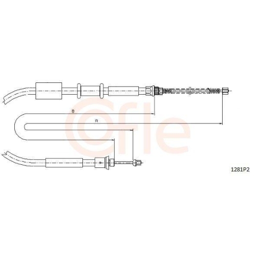 Seilzug Feststellbremse Cofle 1281P2 f&uuml;r Fiat Hinten Links