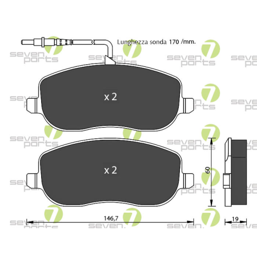 Bremsbelagsatz Scheibenbremse 7 Seven Parts SVP21870 für Citroën Fiat Lancia