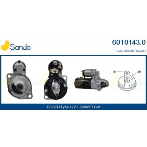 Starter Sando 6010143.0 f&uuml;r Volvo Piaggio Lombardini