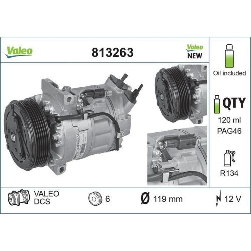 Kompressor Klimaanlage Valeo 813263 Valeo Origins - New O.e. Technologie f&uuml;r