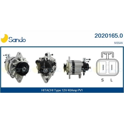 Generator Sando 2020165.0 f&uuml;r Nissan Hitachi