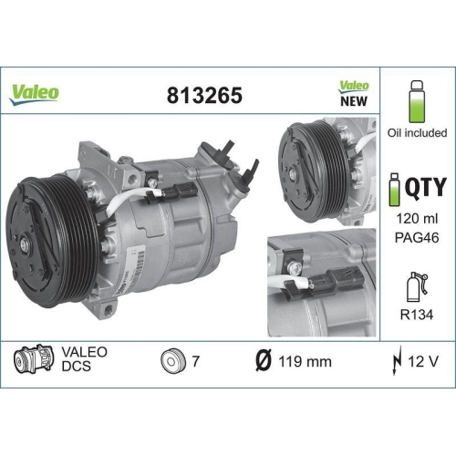 Kompressor Klimaanlage Valeo 813265 Valeo Origins - New O.e. Technologie für