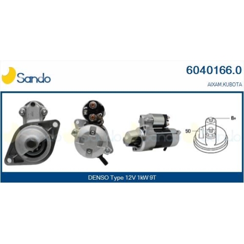 Starter Sando 6040166.0 f&uuml;r Mitsubishi Kubota