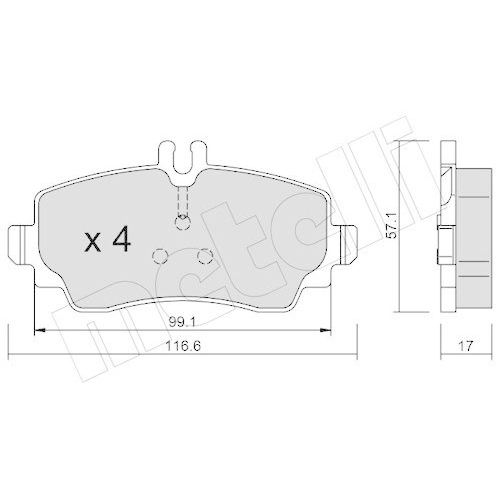 Bremsbelagsatz Scheibenbremse Metelli 22-0310-0 f&uuml;r Mercedes Benz Mercedes Benz