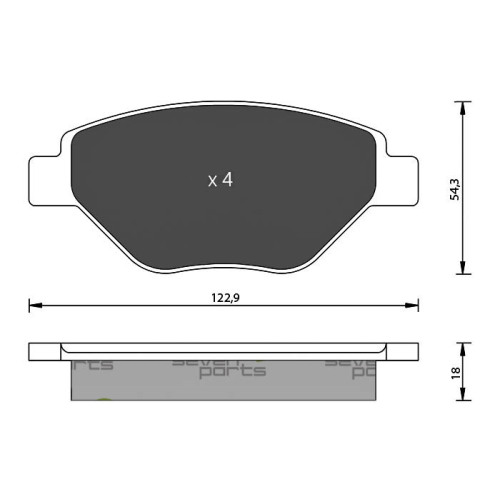 Bremsbelagsatz Scheibenbremse 7 Seven Parts SVP21940 für Renault 1. Vorderachse