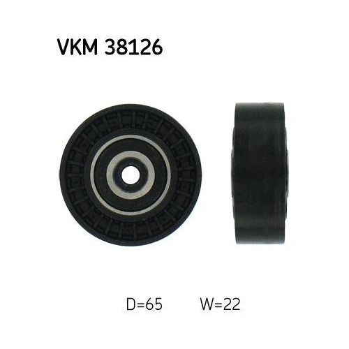 Umlenk /f&uuml;hrungsrolle Keilrippenriemen Skf VKM 38126 f&uuml;r Mercedes Benz Rechts