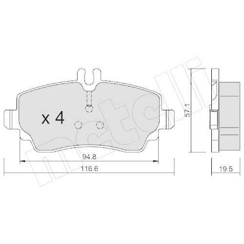 Bremsbelagsatz Scheibenbremse Metelli 22-0310-1 f&uuml;r Mercedes Benz Mercedes Benz