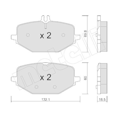 Bremsbelagsatz Scheibenbremse Metelli 22-1274-0 f&uuml;r Mercedes Benz Mercedes Benz