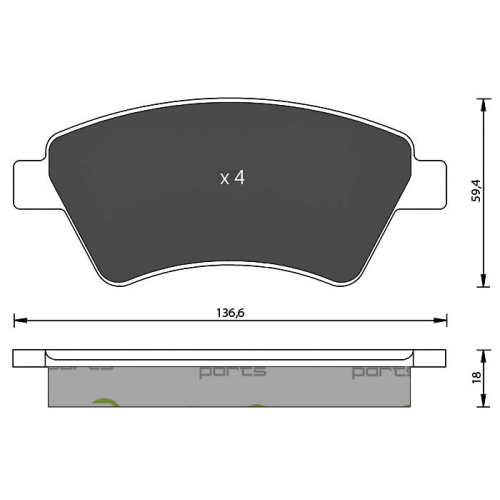 Bremsbelagsatz Scheibenbremse 7 Seven Parts SVP21950 f&uuml;r Renault 1. Vorderachse
