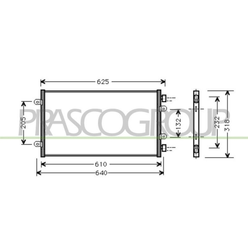 Kondensator Klimaanlage Prasco FT133C003 Aq für Fiat