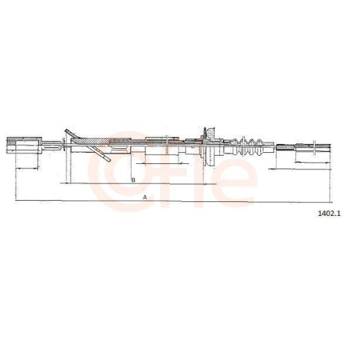 Seilzug Kupplungsbetätigung Cofle 1402.1 für Fiat