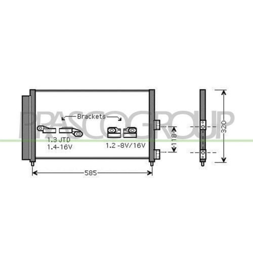 Kondensator Klimaanlage Prasco FT133C006 Prascoselection für Fiat Lancia