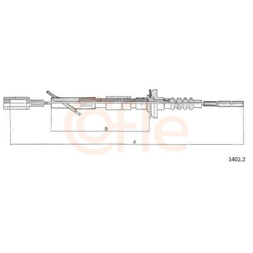 Seilzug Kupplungsbet&auml;tigung Cofle 1402.2 f&uuml;r Fiat