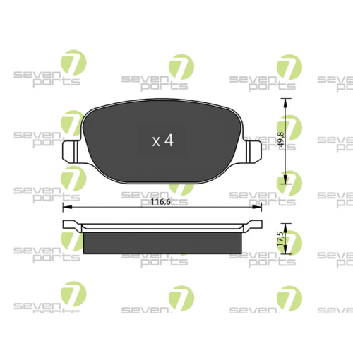 Bremsbelagsatz Scheibenbremse 7 Seven Parts SVP22000 f&uuml;r Alfa Romeo Lancia