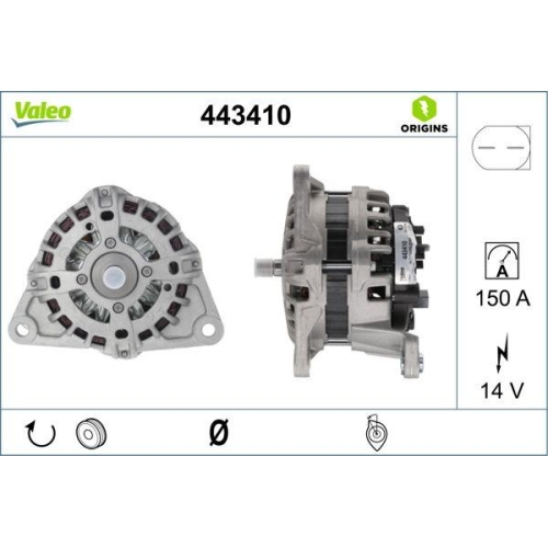 Generator Valeo 443410 Valeo Origins New Oe Technologie f&uuml;r Fiat Iveco