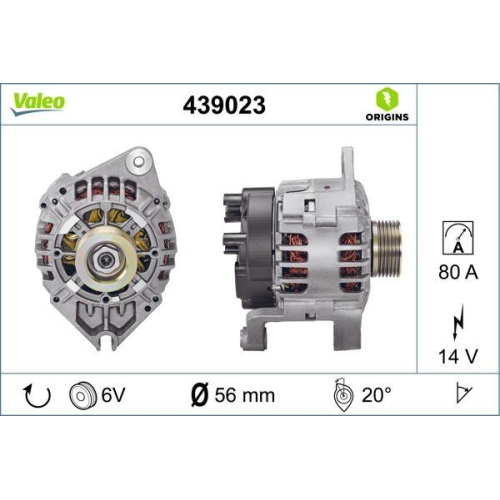 Generator Valeo 439023 Valeo Origins New Oe Technologie für Citroën Fiat Lancia
