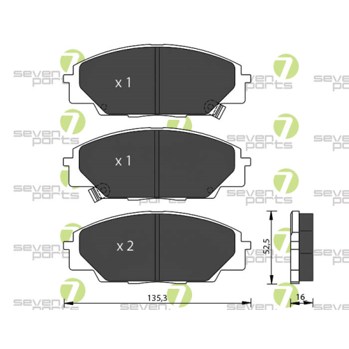 Bremsbelagsatz Scheibenbremse 7 Seven Parts SVP22020 f&uuml;r Honda 1. Vorderachse