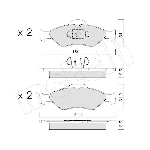Bremsbelagsatz Scheibenbremse Metelli 22-0315-0 f&uuml;r Ford Vorderachse