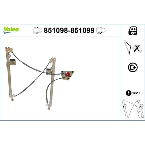 Fensterheber Valeo 851098 f&uuml;r Seat Vorne Links