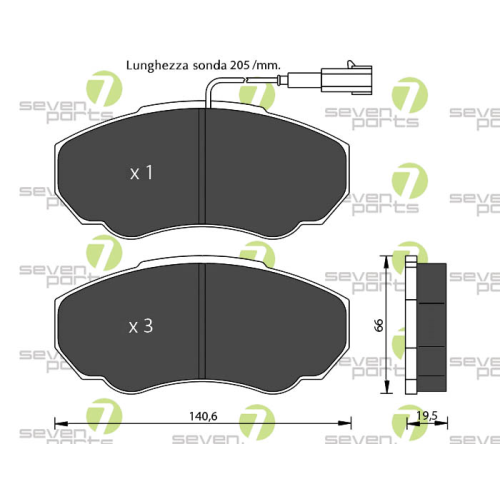 Bremsbelagsatz Scheibenbremse 7 Seven Parts SVP22030 f&uuml;r Citro&euml;n Fiat Peugeot