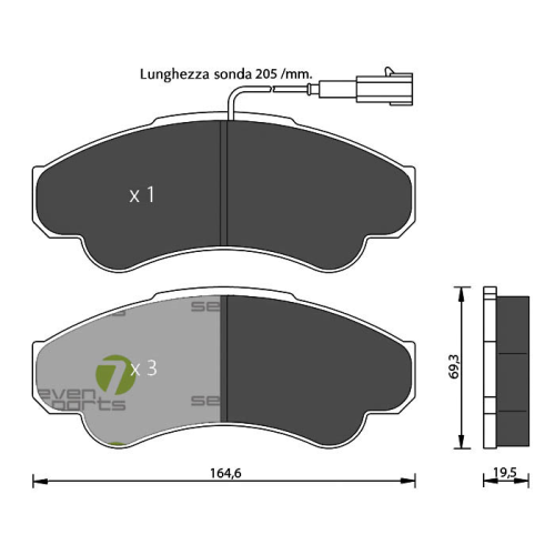 Bremsbelagsatz Scheibenbremse 7 Seven Parts SVP22040 für Citroën Fiat Peugeot