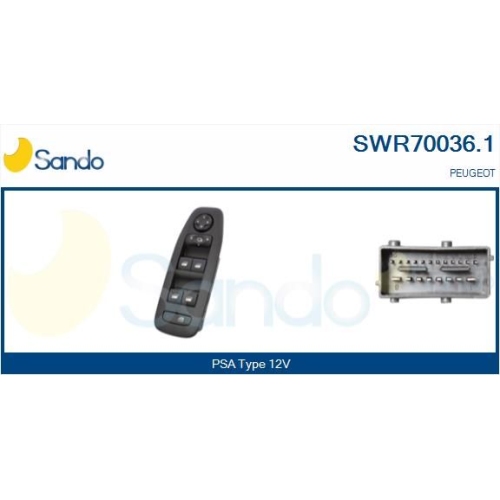 Schalter Fensterheber Sando SWR70036.1 für Citroën/peugeot Fahrerseitig