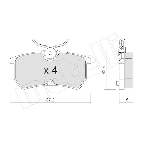 Bremsbelagsatz Scheibenbremse Metelli 22-0317-0 f&uuml;r Ford Hinterachse