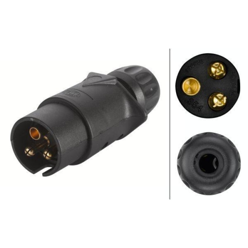 Stecker Hella 8JA 002 263-031 f&uuml;r Aebi Fruehauf Man Scania Jaeger Liebherr K&ouml;gel