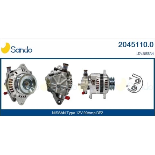 Generator Sando 2045110.0 f&uuml;r Nissan