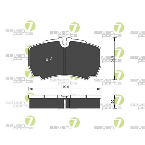 Bremsbelagsatz Scheibenbremse 7 Seven Parts SVP22060 für Ford Iveco