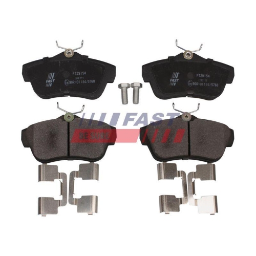 Bremsbelagsatz Scheibenbremse Fast FT29154 f&uuml;r Citro&euml;n Fiat Hinterachse
