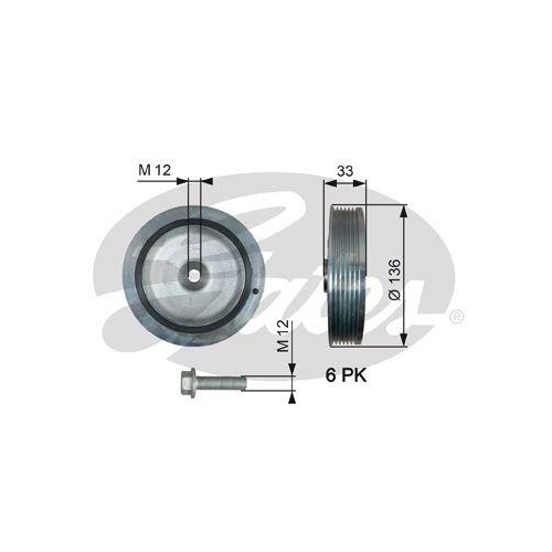 Riemenscheibe Kurbelwelle Gates TVD1008A Drivealign&trade; f&uuml;r Opel Renault Vauxhall