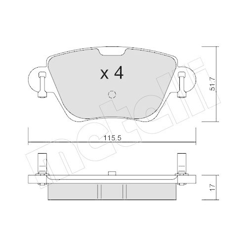 Bremsbelagsatz Scheibenbremse Metelli 22-0319-0 f&uuml;r Ford Jaguar Renault