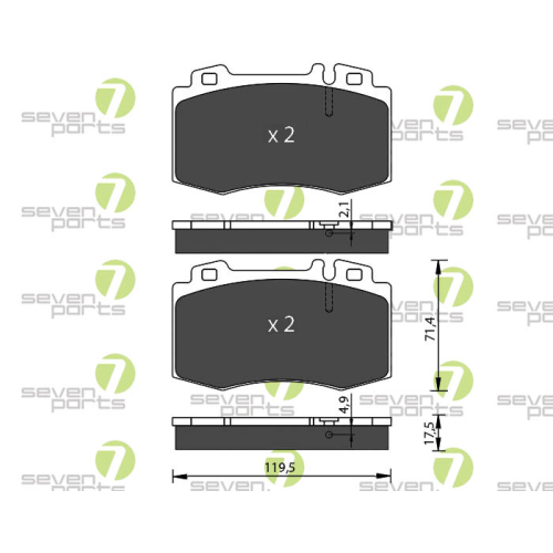 Bremsbelagsatz Scheibenbremse 7 Seven Parts SVP22071 für Mercedes Benz