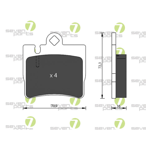 Bremsbelagsatz Scheibenbremse 7 Seven Parts SVP22090 f&uuml;r Mercedes Benz